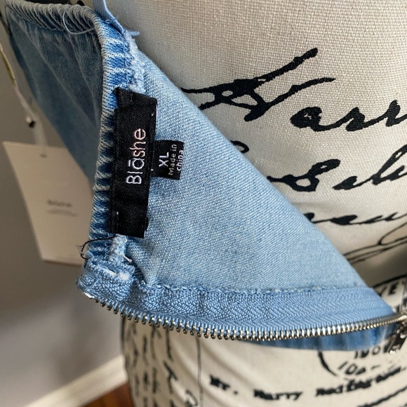 NWT.  Jeans and rhinestone spaghetti strap tank.  Size XL.  Might run small. - Picture 3 of 3